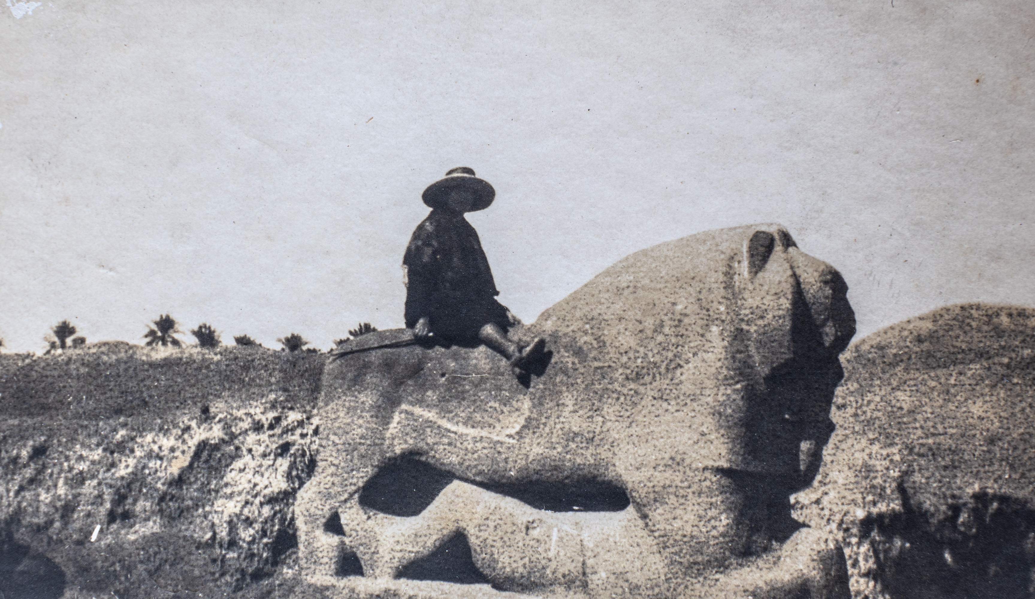 The author atop a lion